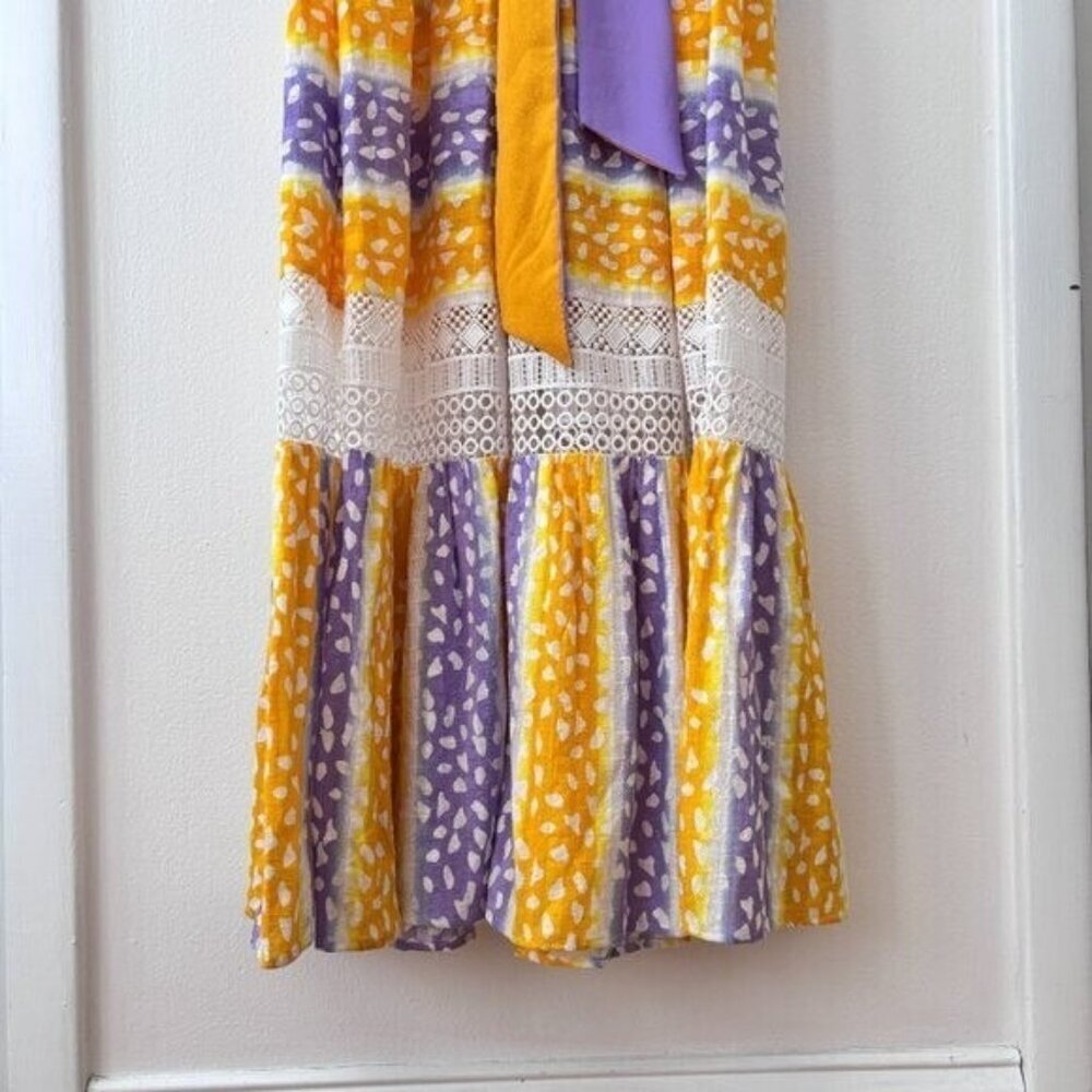 Diane Von Furstenberg Tessa Guipure Lace-Trimmed Printed Jacquard Maxi Dress - Picture 9 of 11